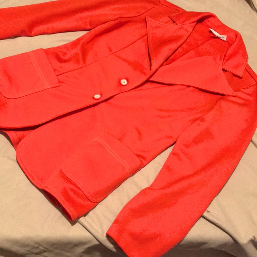Bright Vibrant Peach/Orange Blazer Dress Jacket